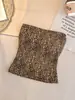 Seleccionado Nuevo Estampado de Leopardo Europeo y Americano Sexy Bandeau Puro Deseo Chica Picante Sin Mangas Ajustado para Mujer Camiseta sin Mangas Top Ropa de Mujer