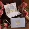 Flores Amazon Hot Stamping Ins Rosa Meninas Cartão de Saudação Estéreo Conjunto de Cartões de Flores Embalado Individualmente com Envelope