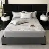 Lujo ligero estilo Chanel simple tapete de verano de seda de hielo lavable sábana ajustable tapete para aire acondicionado juego de tres piezas 1.5m/1.8 m verano