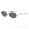Gafas de Sol Ovaladas de Metal de Moda para Hombres y Mujeres, Gafas de Sol Retro Modernas con Protección UV400