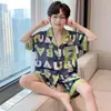 2026 Pijama Nuevo de Seda Hielo para Niños Verano Manga Corta Shorts Ropa de Casa Delgada para Niños Mayores Exportación