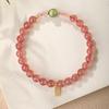 Pulseira de Cristal de Morango Natural Pedra Flor de Pêssego Feminina Pulseira de Cristal Rosa Pulseira Pulseira Pulseira Pulseira Pulseira Pulseira Design Pequeno