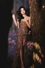 Vestido de Noche Nicho Dilireba Mismo Estilo de Estrella Banquete Dama Elegante Tirantes Lentejuelas Cola de Pez Abertura Maxi Falda