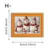 Gatito de Navidad con Lazo y Gorro de Santa Bañándose en la Bañera, Marco de Fotos Magnético de Madera de Doble Capa Imán para Nevera