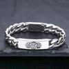Pulseira atacado prata de lei 925 brilhante grossa masculina flor de cerejeira única personalidade da moda prata tailandesa retrô joia desgastada