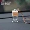 Tampa quadrada contas de cristal frasco de aromaterapia para carro 8ML perfume óleo essencial de aromaterapia frasco Pingente de carro madeira perfumada frasco de aromaterapia para ambiente interno