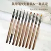Marrom unha fototerapia caneta terno japonês marrom 9 peças pintado desenho caneta novato pintura flor flor degradê