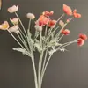 Flores artificiales, pequeñas flores de amapola de un solo tallo, decoración del hogar estilo vintage, sala de exposición, decoración de hotel, accesorios de fotografía