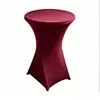 Fabricante especializado em fornecer capas elásticas de cor sólida para mesas de coquetel com quatro pernas para casamentos, hotéis e banquetes