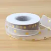 Cinta de gasa con puntos dorados de alta gama para empaque de flores, manualidades de regalos, accesorios para el cabello, moños y repostería