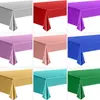 Toalha de mesa cross-border PET rosa dourado brilhante 137*274 suprimentos para montagem de cena descartável folha de alumínio toalha de jantar de alta qualidade