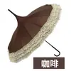 Guarda-chuva de Renda com 16 Varetas Guarda-chuva Pagode Guarda-chuva com Borla Haste Reta Guarda-sol com Borda de Saia Longa Guarda-chuva de Uso Duplo Guarda-chuva de Proteção Solar
