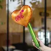 Globos de papel de aluminio en forma de corazón para sostener en la mano del Día de San Valentín chino, globos de ramo en forma de corazón para la confesión de pareja, globos de decoración para el ambiente de fiesta