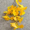 Rama de Ginkgo Tridimensional de 3 Puntas Transfronteriza Simulada para Decoración Suave del Hogar, Decoración de Hoja de Ginkgo Amarilla para Atmósfera de Otoño