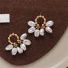 Perla Francesa Pendientes de Gota de Alta Gama Aguja de Plata s925 Elegantes para la Cara Aretes Delgados Elegantes Rojos de Internet para Mujer