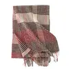 Bufanda de Lana Personalizada con un Toque de Lujo, Versátil para Hombres y Mujeres, Engrosada para Otoño e Invierno, Nueva Bufanda Cálida para el Cuello con Parches de Cuadros