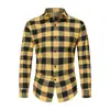 Comercio Exterior al por Mayor 2025 Camisa a Cuadros para Hombre Estilo Hong Kong Ropa Exterior Estilo Coreano de Moda Celebridad de Internet Camisa de Manga Larga Camisa Dropshipping