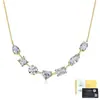 Collar de Sonrisa Multiforma de Moissanita en Plata S925 Cadena Curva para Clavícula Joyería de Lujo Ligero de Nicho para Mujer Transmisión en Vivo En Stock