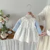 Conjunto de Vestido Chaleco Floral Nuevo de Primavera Dianxi para Bebés y Niños Pequeños, Elegante Conjunto de Dos Piezas de Vestido y Camiseta Interior para Bebés Niñas