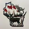 Colgantes y adornos de decoración de pared de hierro forjado transfronterizos, artesanías de metal, venta directa del fabricante, siluetas cortadas con láser y pintadas con UV