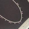 Nuevo Collar de Moda Francesa Shijia Perla Rosa Zircón Hecho a Mano con Cuentas Collar Diseño de Lujo Ligero de Alta Gama