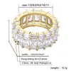 Anel Retangular Totalmente Cravejado para Mulheres Estilo Coreano Celebridade da Internet Moda Luxo Leve Versátil Tendência Exquisito Design de Nicho Anel