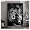 Pintura decorativa nórdica de animal tigre leão elefante corredor pintura suspensa alto sentido preto e branco arte mural besta tigre