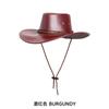 Chapéu de cowboy ocidental de couro pu masculino cross-border grande aba jazz chapéu feminino ao ar livre passeio guarda-sol chapéu de cavaleiro atacado