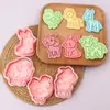 Molde para Galletas Serie Animales de Granja Cerdo y Cordero Molde para Galletas Dibujos Animados 3D Galletas Impresas Simuladas DIY