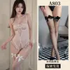 Lencería de Amistad Naranja Sexy con Aros Fruncida de Encaje Tentación Camisón Uniforme A803 Atractivo