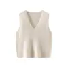 26 Chaleco de punto sin mangas para mujer, nuevo para Otoño/Invierno, corte holgado, cuello redondo y en V, mezcla de cachemira y lana