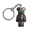 Novo pingente de chaveiro de urso violento pingente de chaveiro diy cola flexível de PVC argola de chaveiro fivela decorativa para mochila transfronteiriço