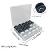 Conjunto de Caixa de Bobinas Doméstica Multiespecificação, Bobinas Transparentes Coloridas, Bobinas de Metal com Linha, Cada Bobina com Aproximadamente 40m de Comprimento