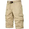 Calça Bermuda 3/4 Masculina Verão Estilo Americano Secagem Rápida Esportiva Casual Outdoor Tática Militar Tendência Atacado 2026