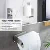Suporte de Papel Toalha Sem Furo Transfronteiriço Suporte de Papel Higiênico de Aço Inoxidável Suporte de Rolo de Papel Suporte de Papel para Banheiro Montado na Parede Vareta para Papel Toalha de Banheiro
