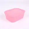 Tazón de silicona de grado alimenticio, vajilla para acampar transfronteriza, lonchera portátil para exteriores, recipiente de almacenamiento ecológico seguro para microondas para niños