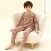 Conjunto de Ropa Interior Térmica de Algodón Grueso Clase A Otoño e Invierno para Niñas y Niños, Conjunto de Pijama para el Hogar sin Costuras