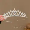 Tiara de Coroa Princesa Infantil Fita de Cabelo de Pérola Elástico para Cabelo Corda de Cabelo para Meninas Alta Elasticidade Corda de Cabelo Acessório de Coque para Cabelo