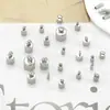 Suministro puntual accesorios para joyería DIY acero inoxidable cubo cuerda de cuero redonda hebilla pulsera de campana hebilla de collar hebilla de peso