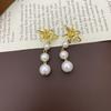 Brincos de borla longa de pérolas de luxo estilo francês, design feminino, temperamento requintado, personalidade, todos combinam, brincos doces