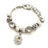 Pulseira de prata Panjia com círculo de linha de diamantes completos, hexagonal, ajustável, moda, atacado, Amazon, AliExpress