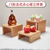 Mesa de Postres tipo Buffet Soporte de Exhibición para Sushi Mesa para Pausa de Té China Mesa de Comida Fría Estante para Pasteles Placa de Exhibición con Adornos de Madera