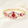 Pulsera Étnica con Paisaje en Cloisonné con Diseño Floral Esmaltado e Incrustaciones de Diamante, Estilo Abierto, Joyería Conmemorativa Cultural y Creativa, Directo de Fábrica