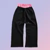 2025 Otoño e Invierno Nuevo Estilo Diseño de Pantalón Doble Pantalones Casuales Deportivos de Color Puro a la Moda Cintura Alta Elástica Pantalones Holgados Versátiles