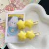 Horquilla de estrella de grasa de crema estrella de cinco puntas amarillo leche pinza lateral suave adorable niña linda accesorios para el cabello color caramelo clip para flequillo ins