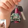 Nuevo producto transfronterizo: colgante acrílico con diseño de coche vintage, llavero, accesorio para mochila, decoración de boda para recién casados