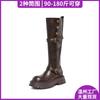 Botas Largas para Mujer 2026, Engrosadas y Ensanchadas, Adelgazantes, Debajo de la Rodilla, con Tacones Gruesos, Suelas Gruesas, Hebilla de Cinturón, Caña Alta, Botas de Montar