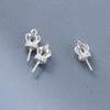 Plata de Ley 925 Incrustada con Cuentas Adhesivas 6mm Hebilla Colgante de Corona Base DIY Hecha a Mano Joyería Accesorios Semi-Terminados S0273