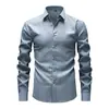 Camisa Vintage de Alta Gama con Rayas Doradas Estampadas Transfronteriza para Hombre, Camisa con Rayas Doradas, Camisa de Lino Sintético para Hombre, Camisa de Manga Larga para Hombre