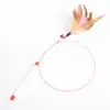 Caña de Juguete para Gatos con Cable de Acero Largo, Juguete para Gatos con 1 Pluma y Campana, Juguete para Gatos Mascotas, Suministros para Mascotas